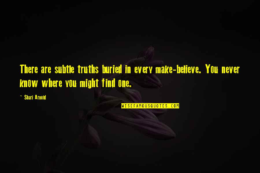 Cingolani Cingolani Quotes By Shari Arnold: There are subtle truths buried in every make-believe.