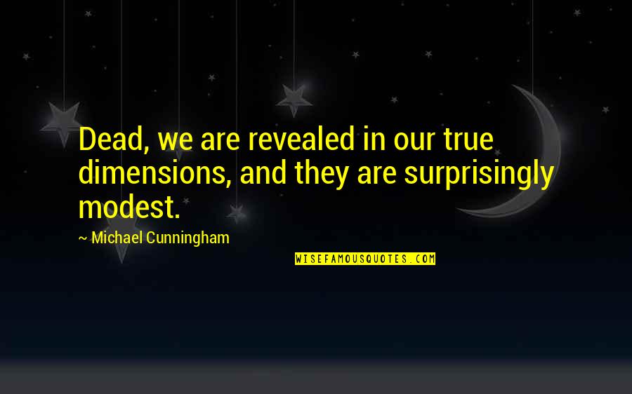 Cininha De Paulas Age Quotes By Michael Cunningham: Dead, we are revealed in our true dimensions, Cininha De Paulas Age Quotes By Michael Cunningham: Dead, we are revealed in our true dimensions,