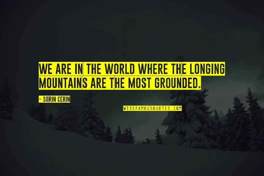 Cinism Quotes By Sorin Cerin: We are in the world where the longing