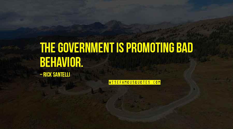 Cinnante Karma Quotes By Rick Santelli: The government is promoting bad behavior. Cinnante Karma Quotes By Rick Santelli: The government is promoting bad behavior.