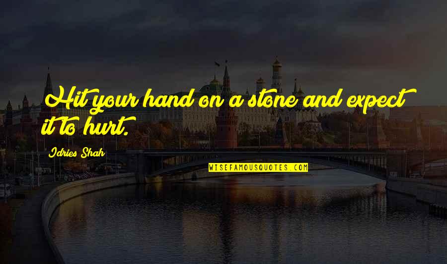 Cinottis Bakery Quotes By Idries Shah: Hit your hand on a stone and expect