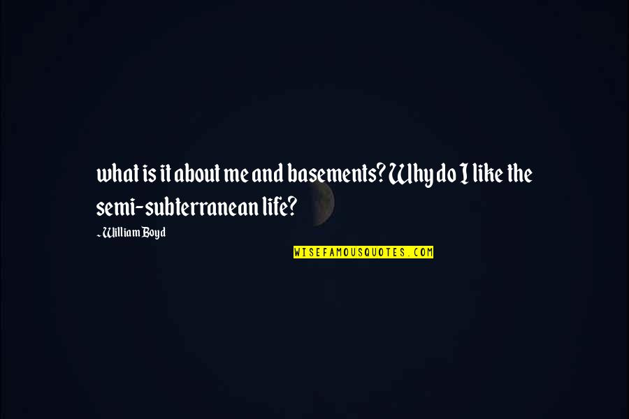 Cintio Maquillaje Quotes By William Boyd: what is it about me and basements? Why