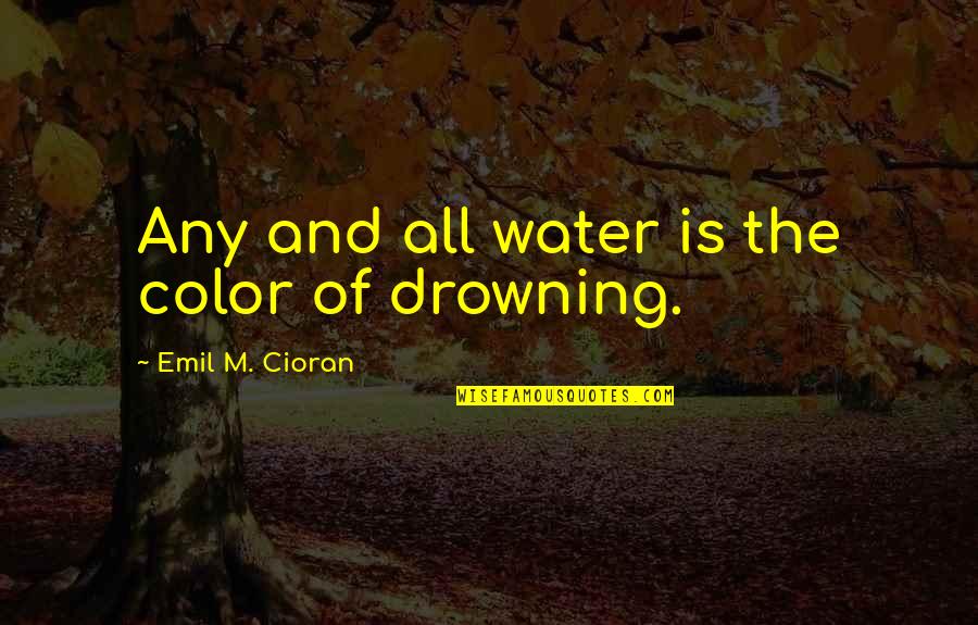 Cioran Quotes By Emil M. Cioran: Any and all water is the color of