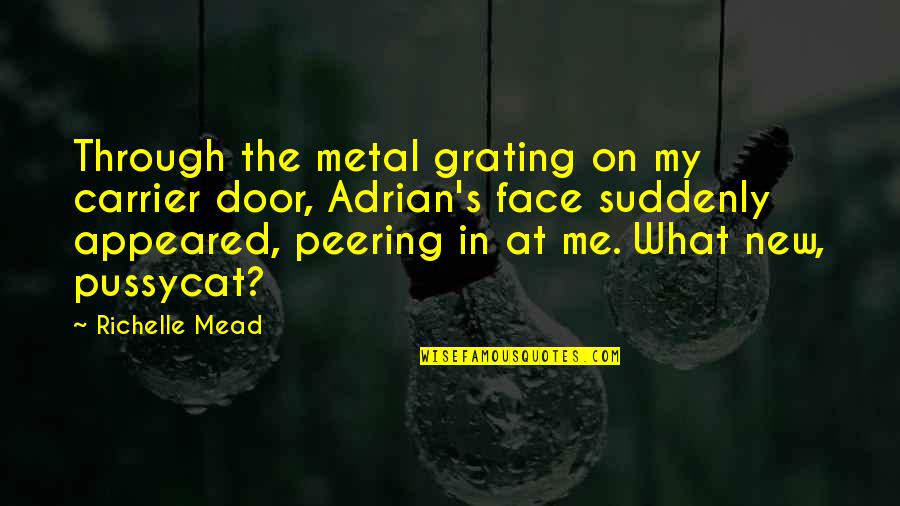 Ciphershed Quotes By Richelle Mead: Through the metal grating on my carrier door, Ciphershed Quotes By Richelle Mead: Through the metal grating on my carrier door,