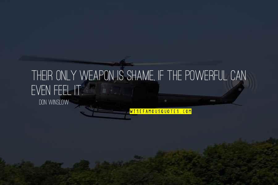 Cipollas Five Fundamental Laws Quotes By Don Winslow: Their only weapon is shame, if the powerful