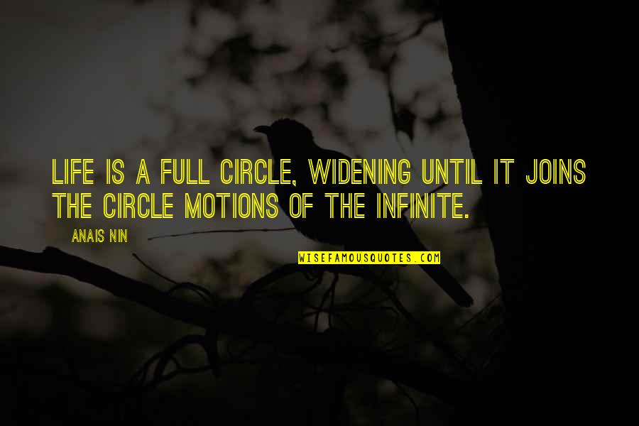 Circle Of Life Quotes By Anais Nin: Life is a full circle, widening until it