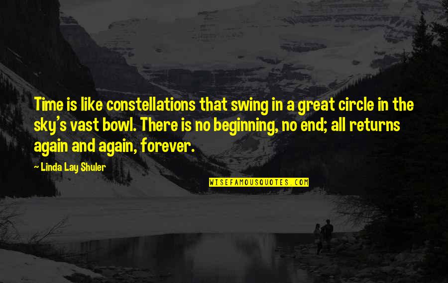 Circle Time Quotes By Linda Lay Shuler: Time is like constellations that swing in a