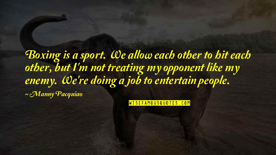 Circles And Love Quotes By Manny Pacquiao: Boxing is a sport. We allow each other