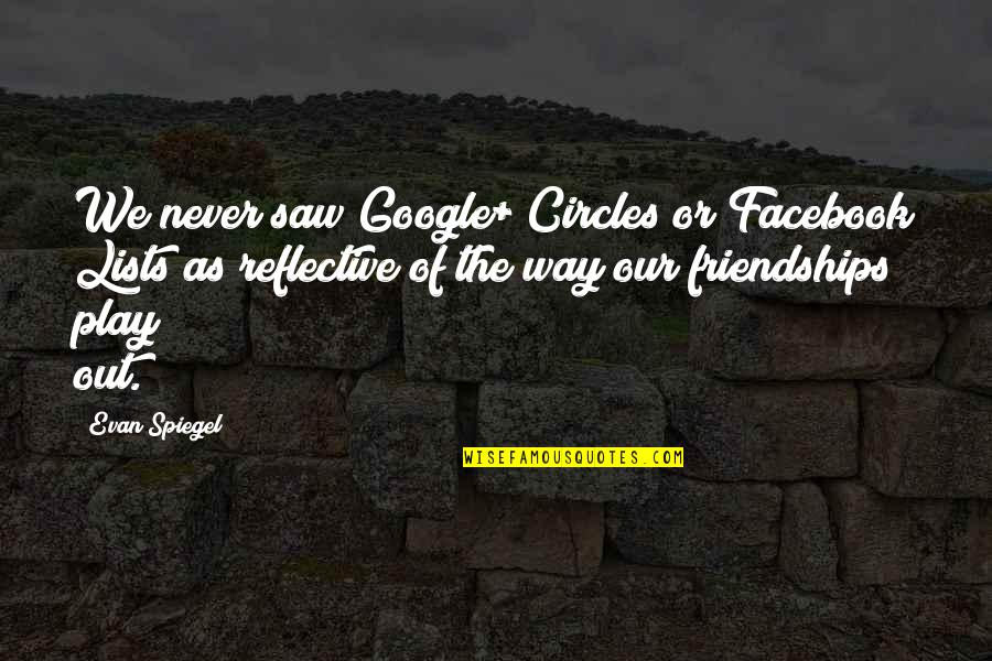 Circles Of Quotes By Evan Spiegel: We never saw Google+ Circles or Facebook Lists