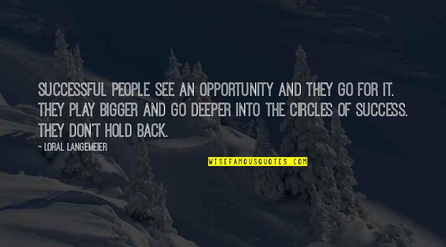Circles Of Quotes By Loral Langemeier: Successful people see an opportunity and they GO