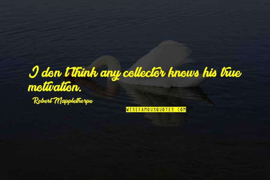 Circlings Quotes By Robert Mapplethorpe: I don't think any collector knows his true Circlings Quotes By Robert Mapplethorpe: I don't think any collector knows his true