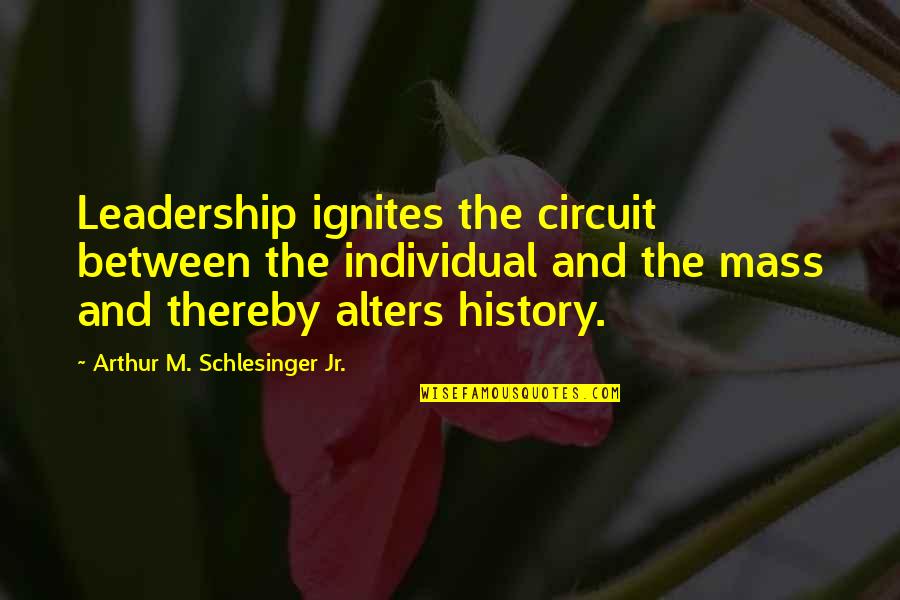 Circuit Quotes By Arthur M. Schlesinger Jr.: Leadership ignites the circuit between the individual and
