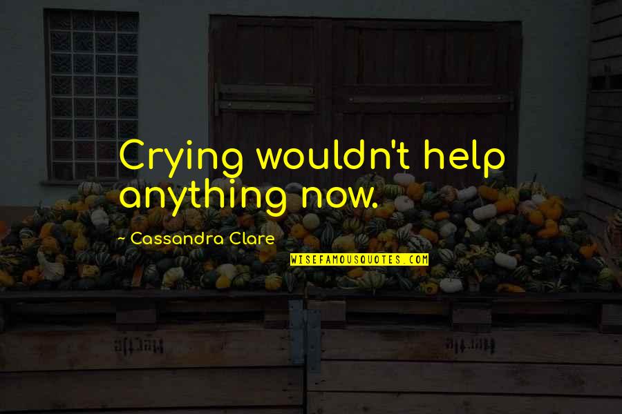 Circulacion Mayor Quotes By Cassandra Clare: Crying wouldn't help anything now. Circulacion Mayor Quotes By Cassandra Clare: Crying wouldn't help anything now.