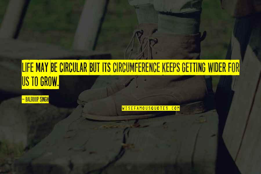 Circular Life Quotes By Balroop Singh: Life may be circular but its circumference keeps