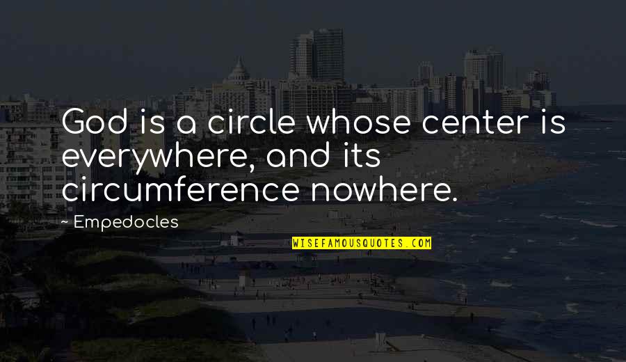 Circumference Of Circle Quotes By Empedocles: God is a circle whose center is everywhere,