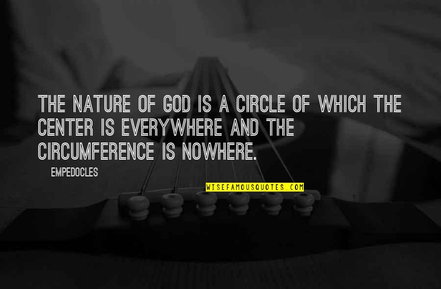 Circumference Quotes By Empedocles: The nature of God is a circle of