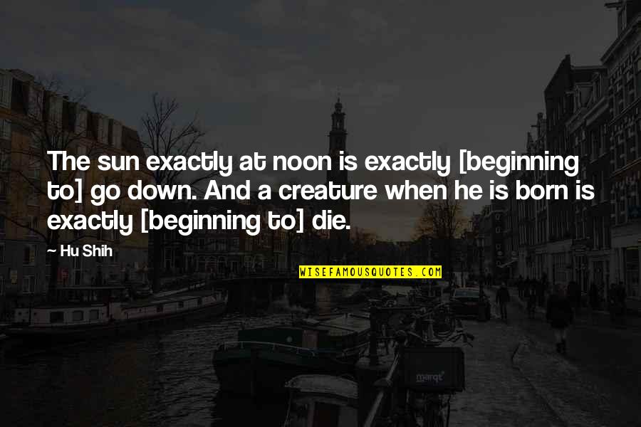 Circumsolar Quotes By Hu Shih: The sun exactly at noon is exactly [beginning