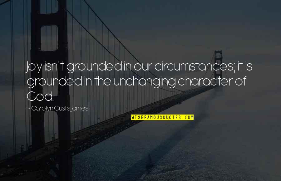 Circumstances In Life Quotes By Carolyn Custis James: Joy isn't grounded in our circumstances; it is