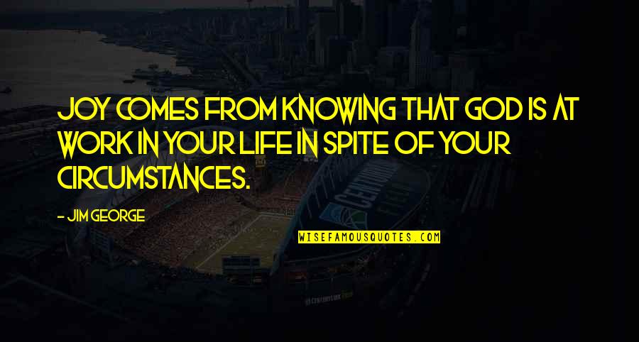 Circumstances In Life Quotes By Jim George: Joy comes from knowing that God is at