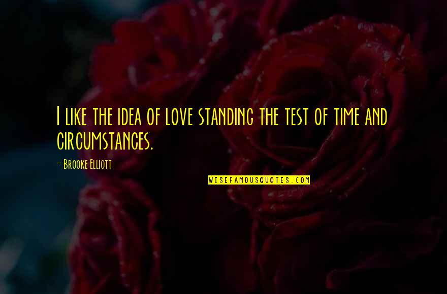 Circumstances In Love Quotes By Brooke Elliott: I like the idea of love standing the