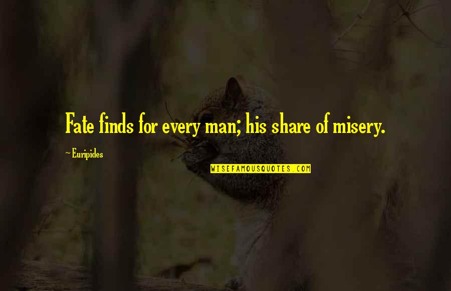 Circus And Babies Quotes By Euripides: Fate finds for every man; his share of