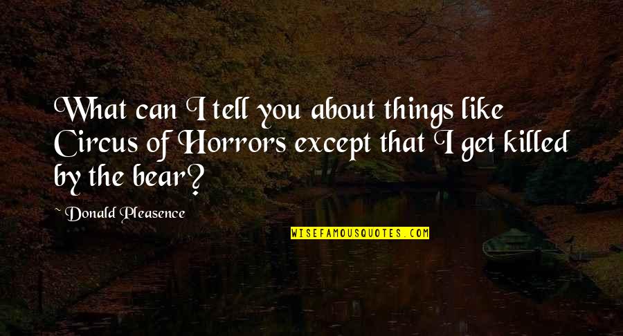 Circus Of Horrors Quotes By Donald Pleasence: What can I tell you about things like