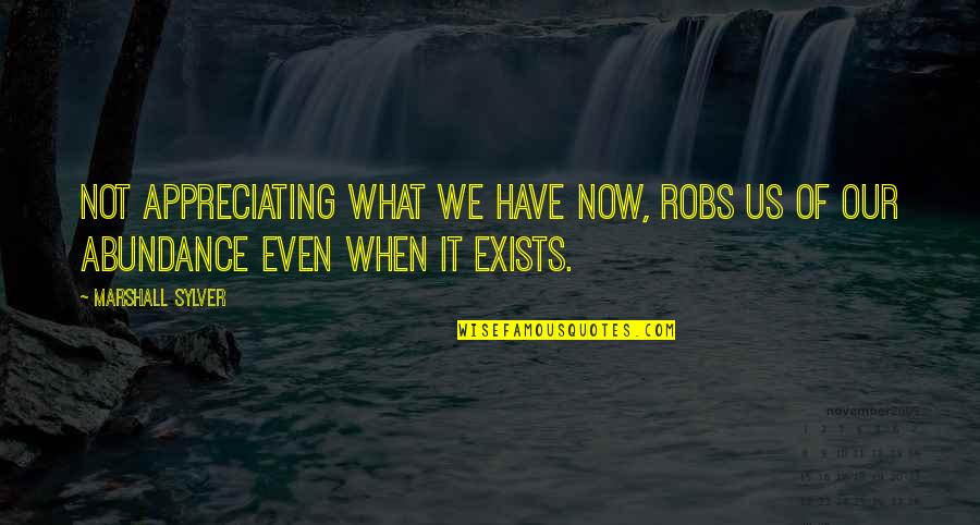 Cirios Catolicos Quotes By Marshall Sylver: Not appreciating what we have now, robs us
