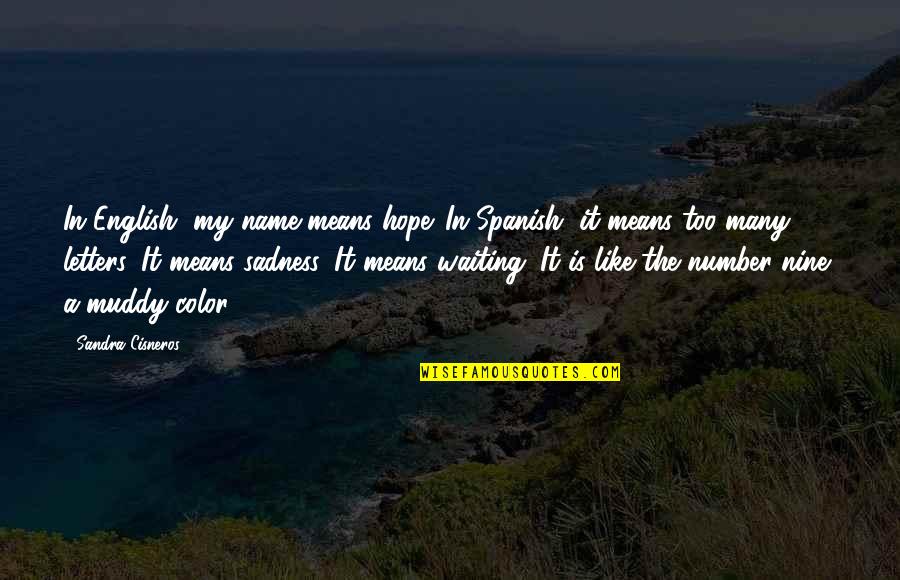 Cisneros Quotes By Sandra Cisneros: In English, my name means hope. In Spanish,