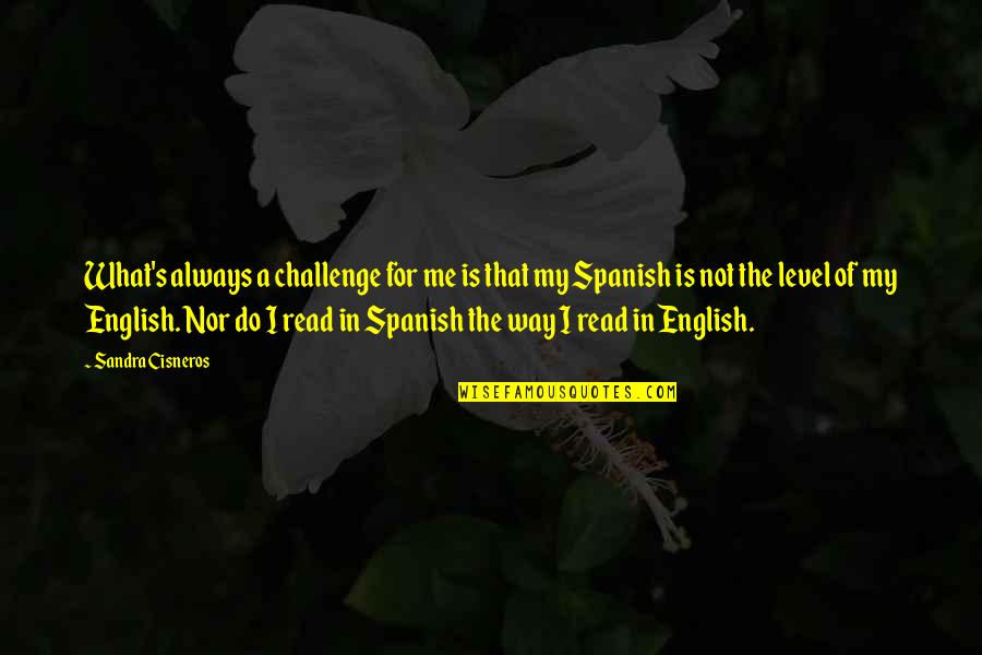 Cisneros Quotes By Sandra Cisneros: What's always a challenge for me is that