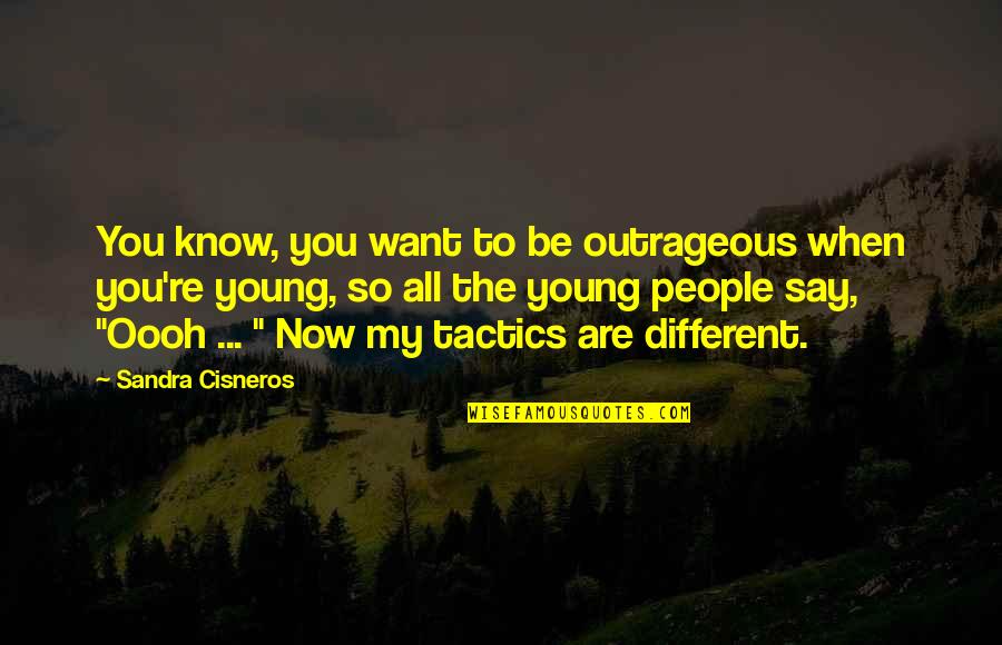 Cisneros Quotes By Sandra Cisneros: You know, you want to be outrageous when