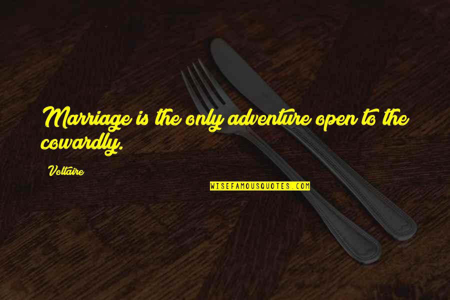 Cisterns Of The Brain Quotes By Voltaire: Marriage is the only adventure open to the