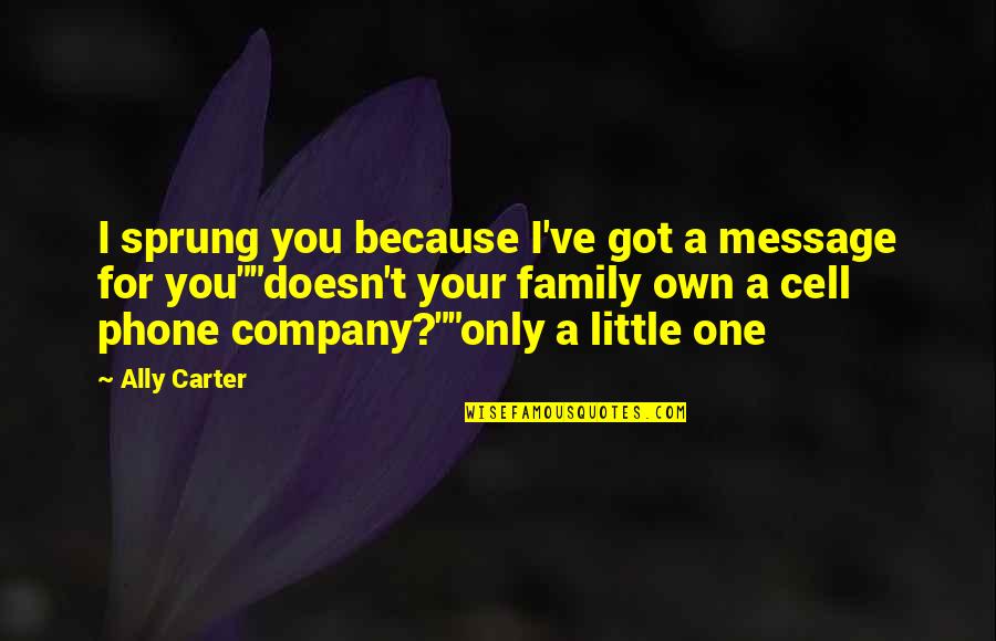Citak Smoked Quotes By Ally Carter: I sprung you because I've got a message Citak Smoked Quotes By Ally Carter: I sprung you because I've got a message