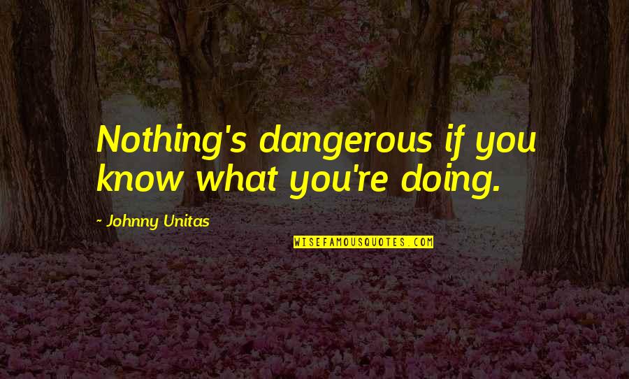 Citizen By Claudia Rankine Quotes By Johnny Unitas: Nothing's dangerous if you know what you're doing. Citizen By Claudia Rankine Quotes By Johnny Unitas: Nothing's dangerous if you know what you're doing.