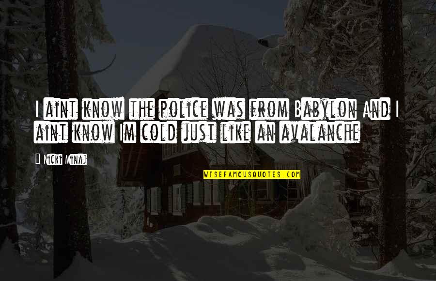 Citizens Of The World Quote Quotes By Nicki Minaj: I aint know the police was from Babylon Citizens Of The World Quote Quotes By Nicki Minaj: I aint know the police was from Babylon