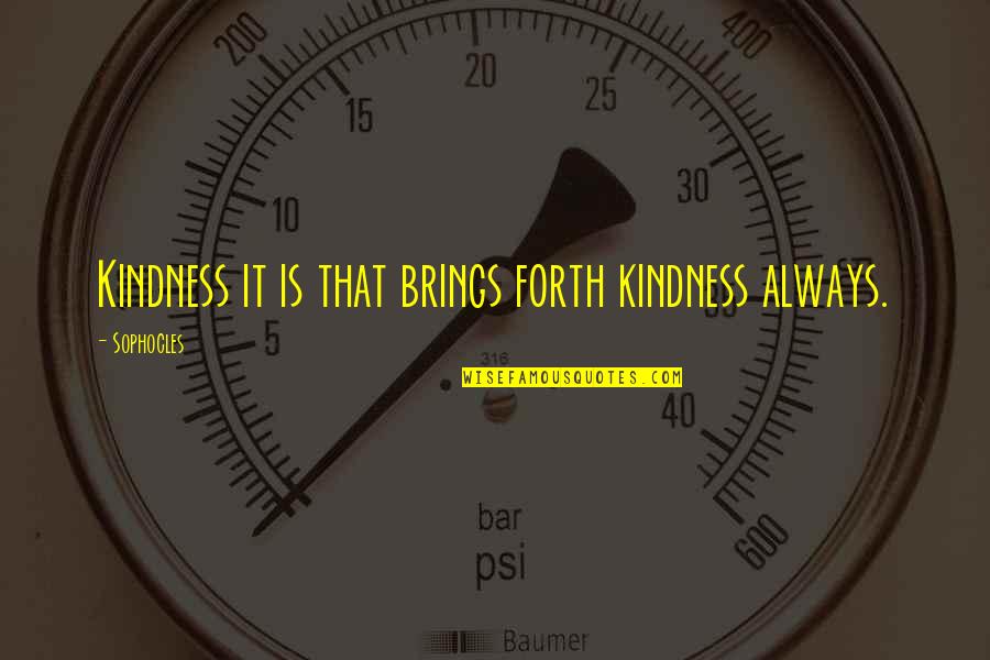 Citrus Health Quotes By Sophocles: Kindness it is that brings forth kindness always.