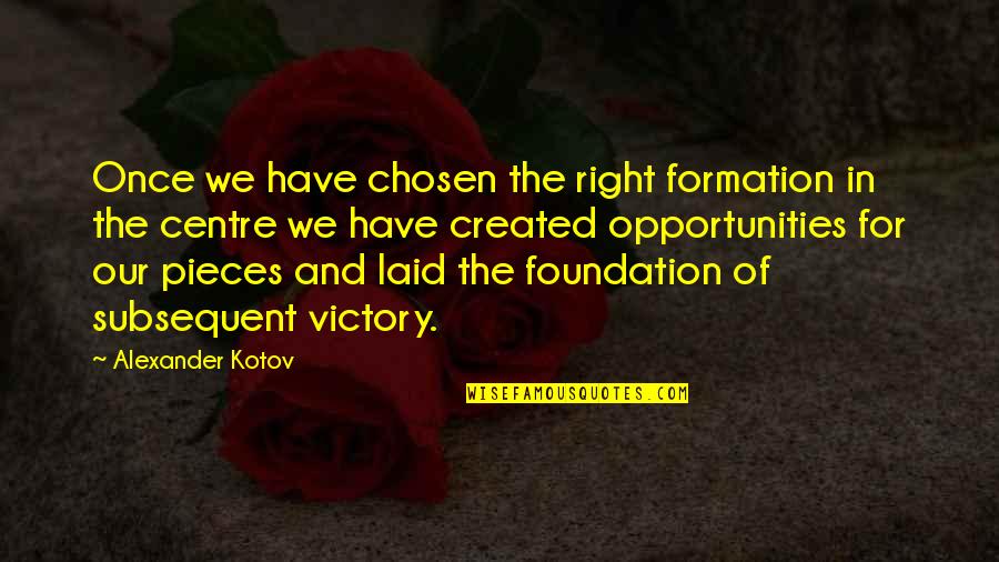 Cittadinanza Online Quotes By Alexander Kotov: Once we have chosen the right formation in
