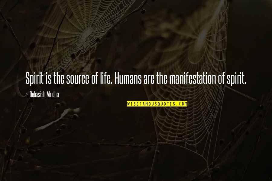 City Assessment Quotes By Debasish Mridha: Spirit is the source of life. Humans are