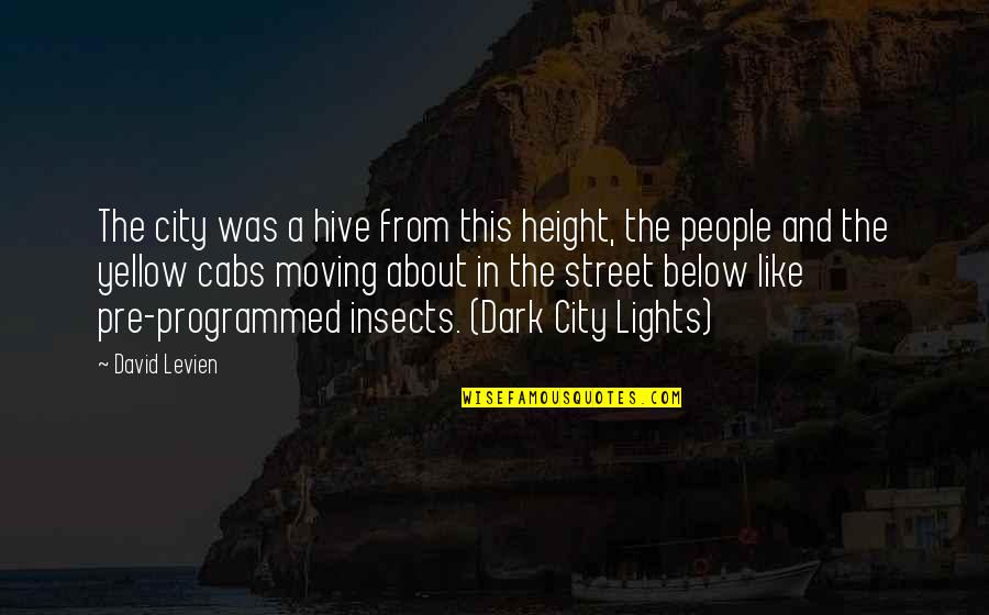City Lights Quotes By David Levien: The city was a hive from this height,