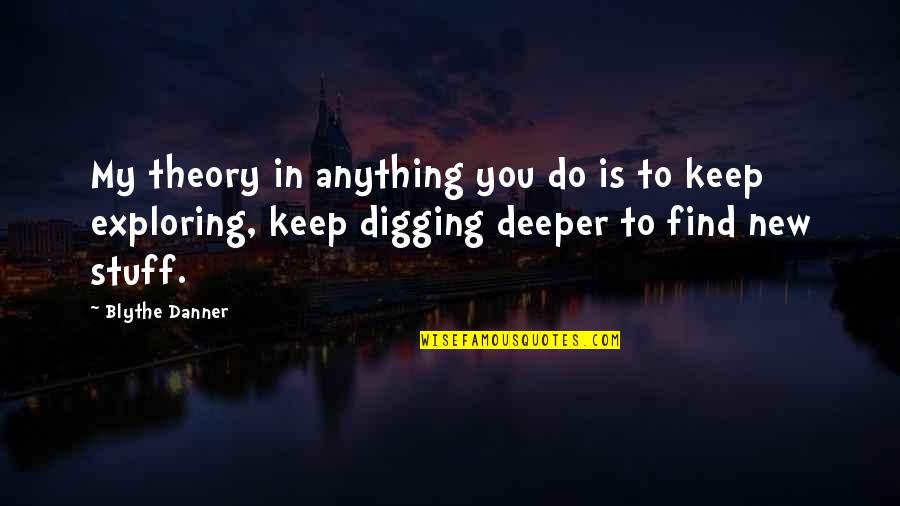 Ciufulita Quotes By Blythe Danner: My theory in anything you do is to Ciufulita Quotes By Blythe Danner: My theory in anything you do is to
