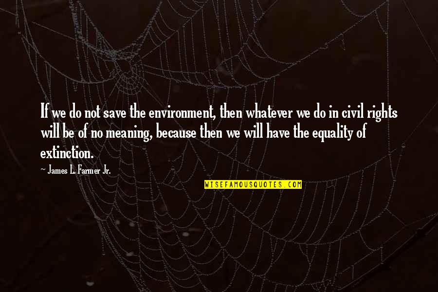 Civil Rights And Equality Quotes By James L. Farmer Jr.: If we do not save the environment, then