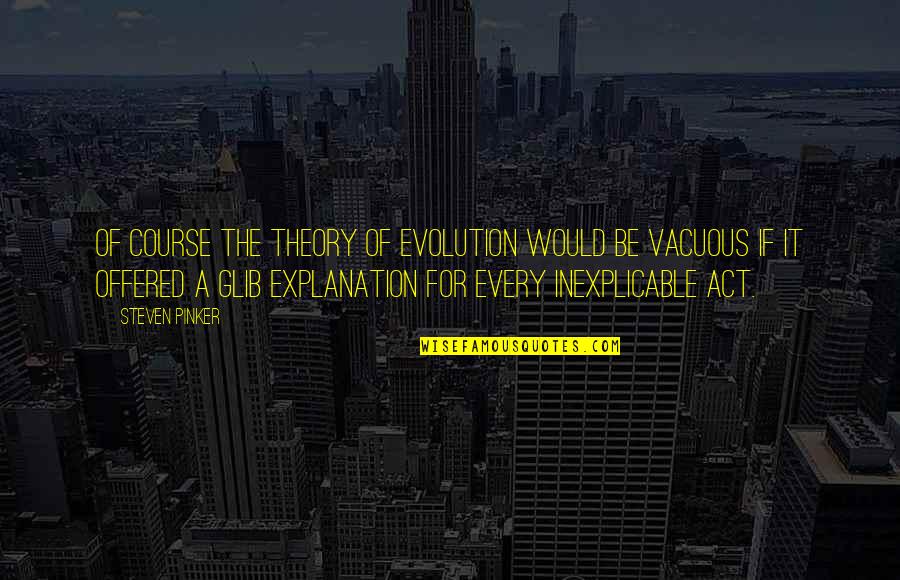 Civiles Definicion Quotes By Steven Pinker: Of course the theory of evolution would be