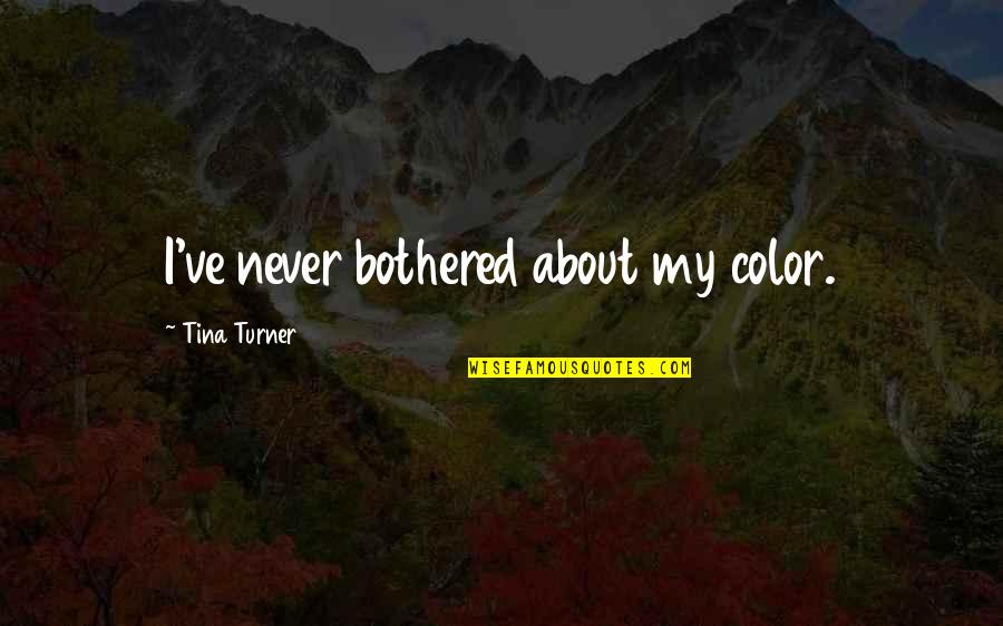 Civiles Definicion Quotes By Tina Turner: I've never bothered about my color.