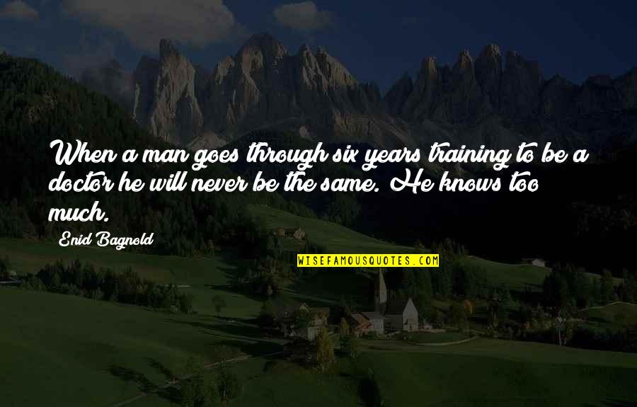 Civility Inspirational Quotes By Enid Bagnold: When a man goes through six years training