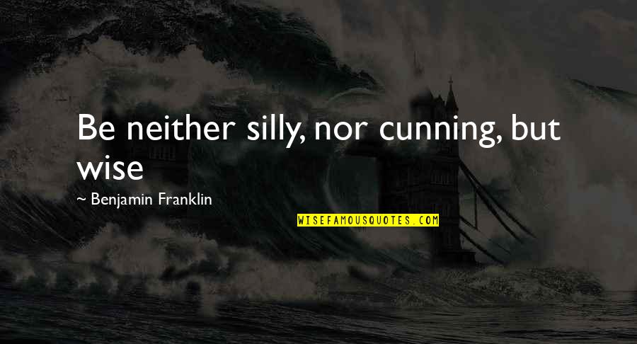 Civilization And Order Quotes By Benjamin Franklin: Be neither silly, nor cunning, but wise