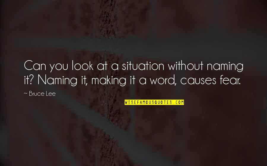 Clacker Balls Quotes By Bruce Lee: Can you look at a situation without naming