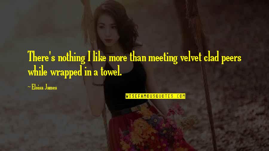 Clad Quotes By Eloisa James: There's nothing I like more than meeting velvet