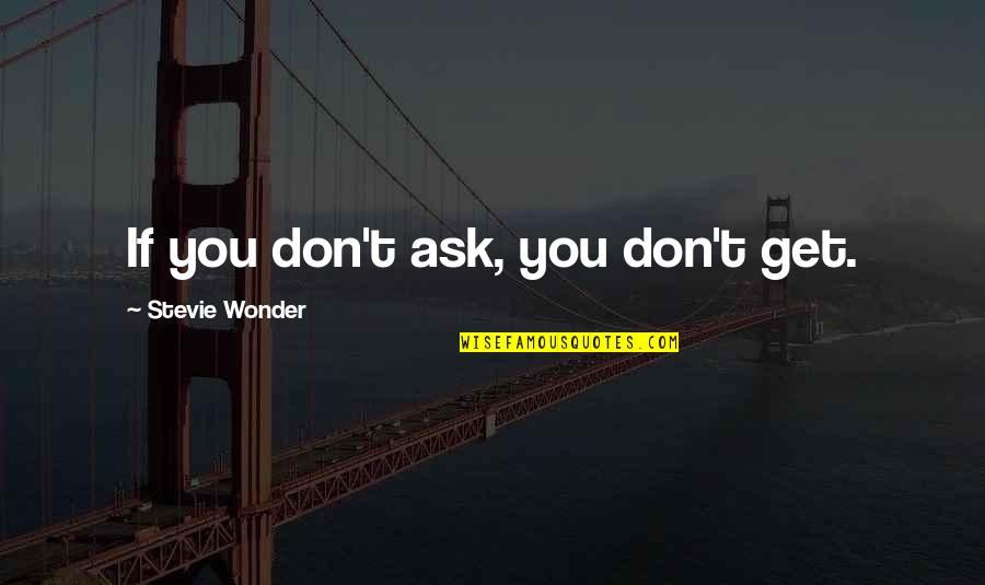 Claiming Your Girlfriend Quotes By Stevie Wonder: If you don't ask, you don't get. Claiming Your Girlfriend Quotes By Stevie Wonder: If you don't ask, you don't get.