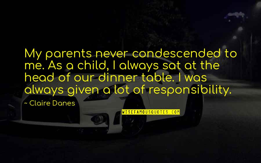 Claire At Quotes By Claire Danes: My parents never condescended to me. As a