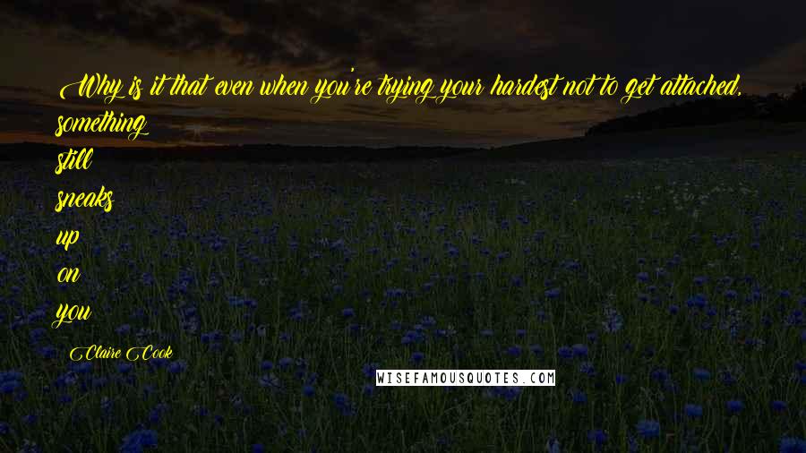 Claire Cook quotes: Why is it that even when you're trying your hardest not to get attached, something still sneaks up on you?