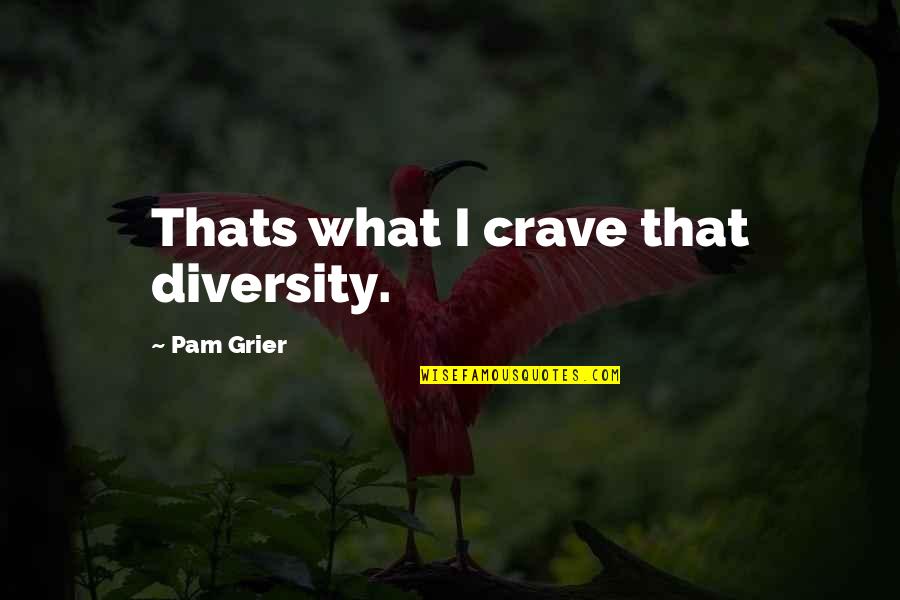 Claire Greaney Quotes By Pam Grier: Thats what I crave that diversity. Claire Greaney Quotes By Pam Grier: Thats what I crave that diversity.